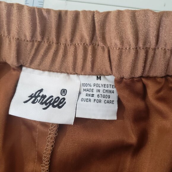 Vintage Angee Womens Brown Button Down Midi Skirt Size M Elastic Waist Casual - Picture 4 of 5